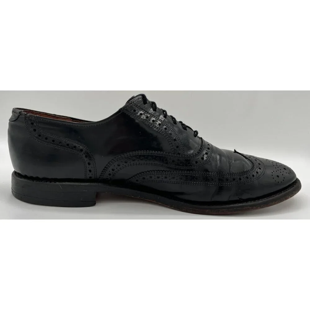 Allen Edmonds Lloyd Black Leather Wingtip Brogue Oxford Dress Shoe Mens 10.5 D